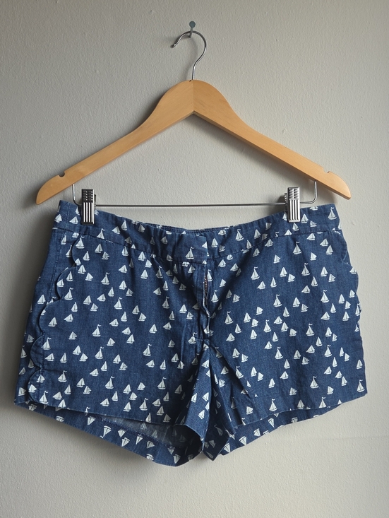 J. Crew Pants - J. Crew Navy Blue Sailboat Print Jean Shorts